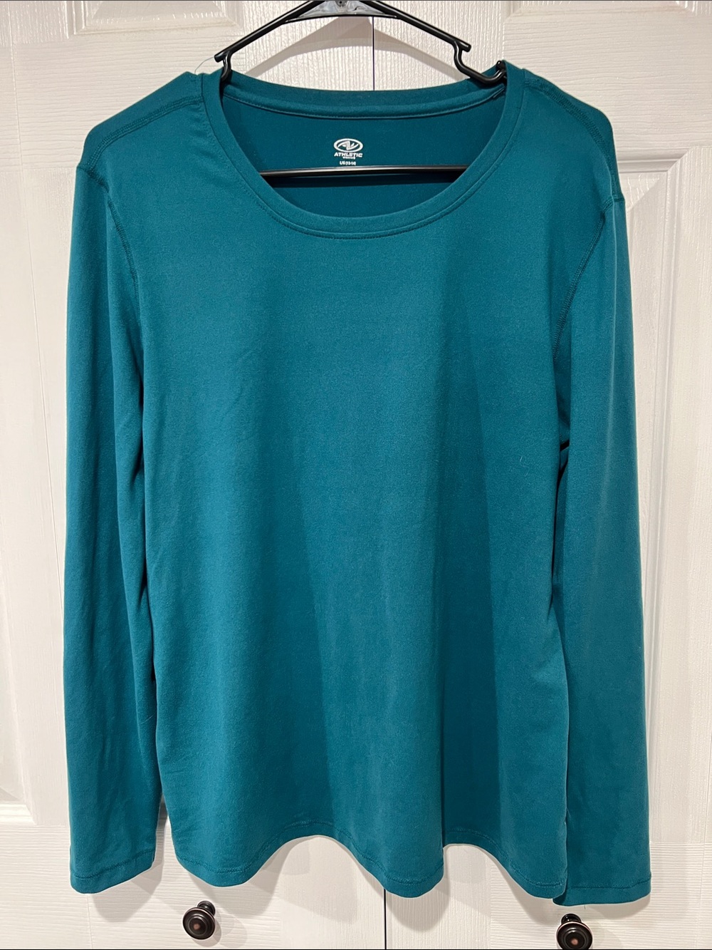 Athletic Works Teal Long-Sleeve Crewneck Top